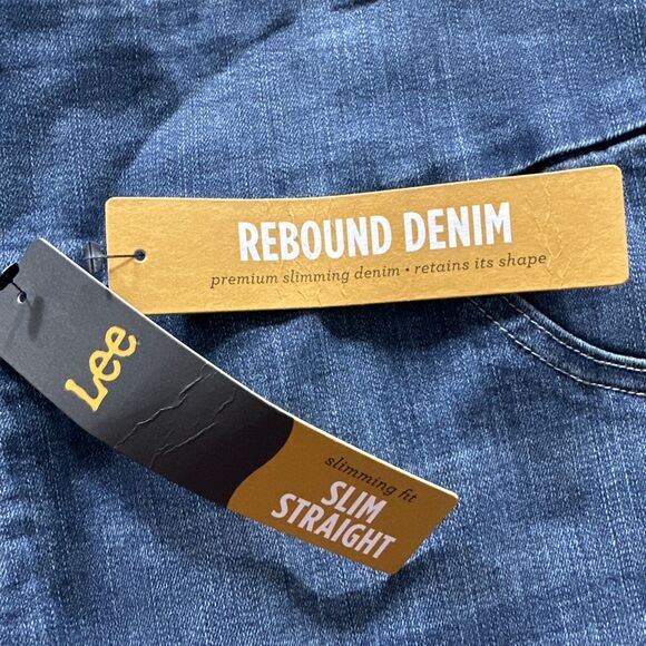 LEE Slimming Fit Slim Straight Pull On Jeans Womens 20W Dark Wash Denim NWT - Picture 9 of 16